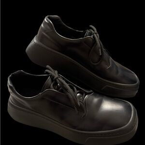 PRADA 2EG312 Chunky Black Leather Men Shoes Sz 11 US Sneakers (Run Very Large)